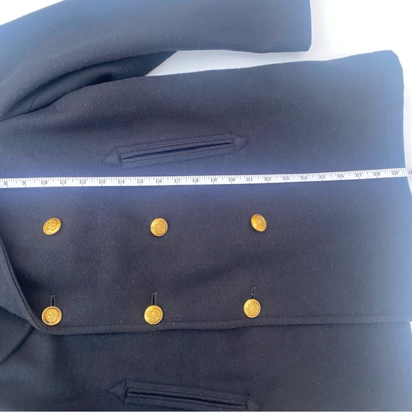 Sterlingwear Boston Double-Breasted Black Wool Navy Peacoat, 40R - Picture 15 of 16